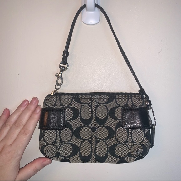 Coach Grey Black Mini Wristlet - Picture 2 of 3